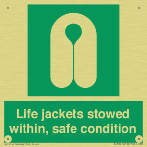 Life jackets stowed within